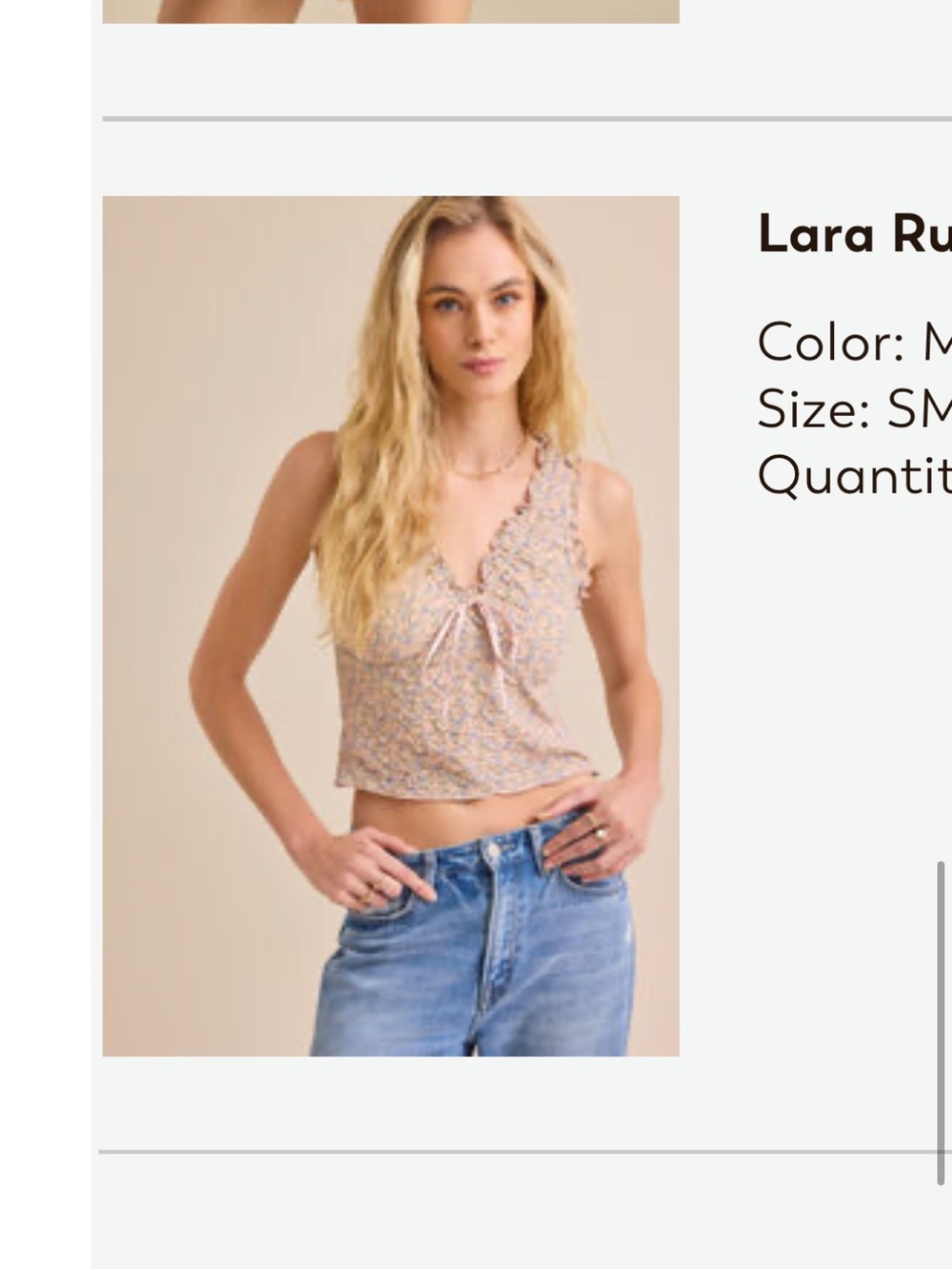Altar’d State Lara Ruffle Trim Floral Tank - Picture 4 of 4